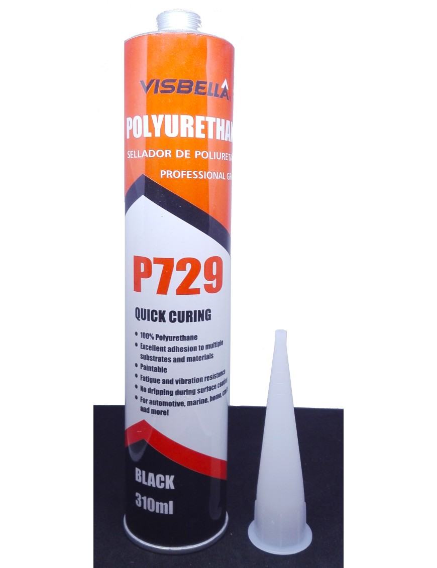 VISBELLA P729 elastingi poliuretaniniai klijai 310ml Juodas
