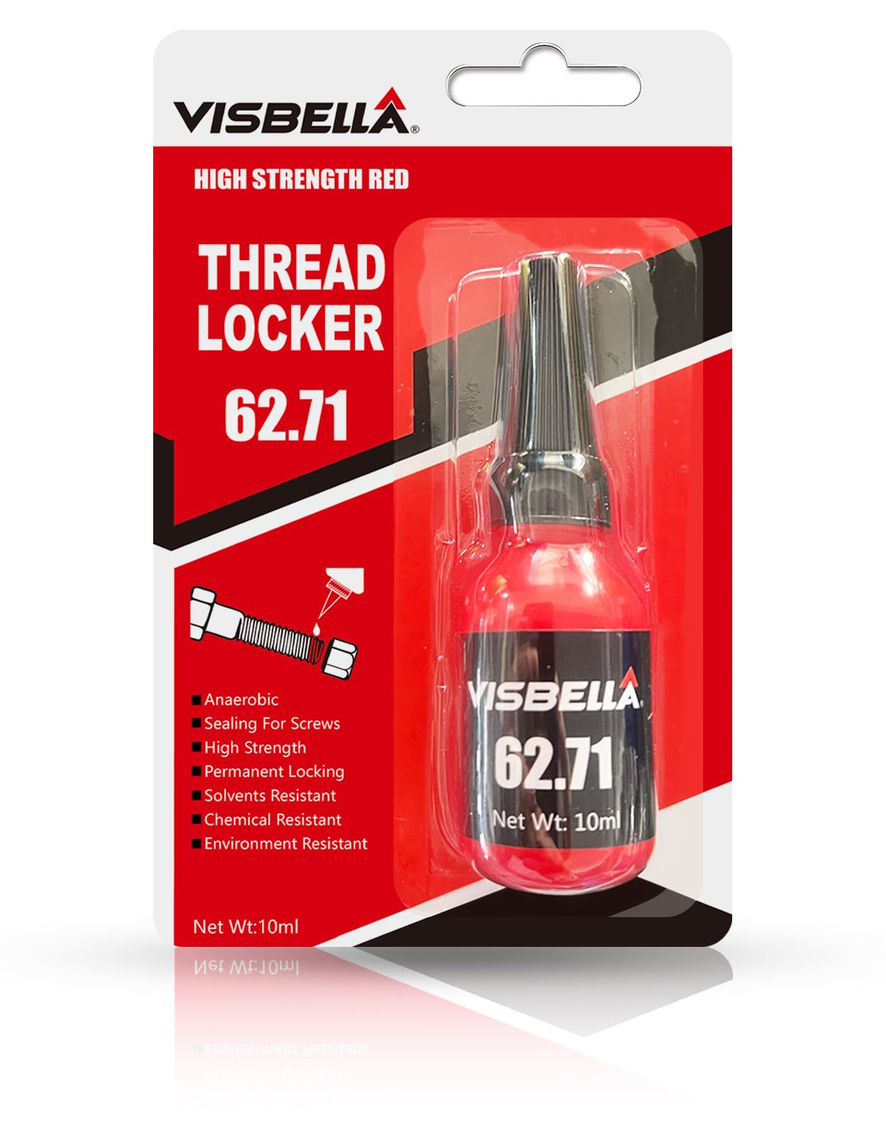 61PJYwyoXxL VISBELLA stiprus sriegių fiksatorius (raudonas) 10ml 6671 - Image 1